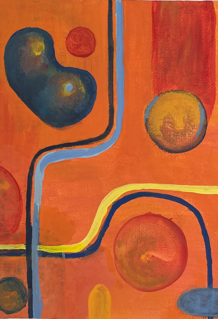 "Orange Abstract Painting" by Bailey Bleau